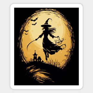 Bewitching Silhouettes: A Halloween Night's Dream Magnet